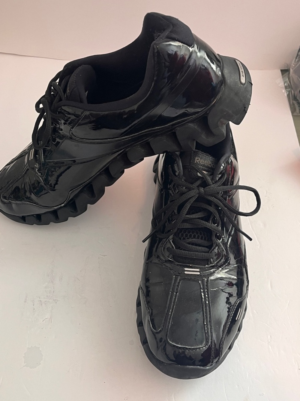 Reebok Men's Shiny Black Patent Athletic Sneakers